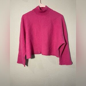 COS Fuchsia Turtleneck Sweater Women's wool Knit Pullover High Neck Minimalist
